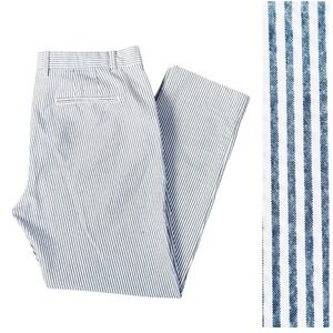 Gap Slim Cropped Pants Blue White Striped Casual Career Size 6